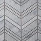 5 pack Gray and White 13 in. x 13.5 in. Marble Polished and Etched Chevron Mosaic Floor and Wall Tile (6.09 sq ft/case) - Sample