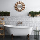 White 2x12 Bianco Carrara Polished Chair Rail Marble Tile Trim (10 pack, 1.667 sq ft/case)