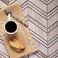 Gray 13x13 Polished Etched Herringbone Marble Mosaic Tile (5 pack, 6.09 sq ft/case) - Sample