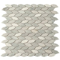 Sample - White Gray 12x12 Polished Etched Hexagon Bianco Carrara Marble Mosaic Tile (5 pack, 4.92 sq ft/case)
