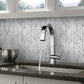 White Gray 12x12 Polished Etched Hexagon Marble Mosaic Tile (5 pack, 4.92 sq ft/case) - Sample