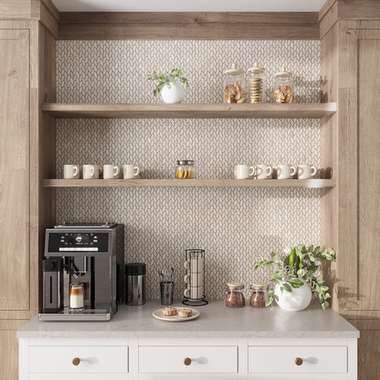 Beige 12x12 Polished Etched Hexagon Marble Mosaic Tile (5 pack, 4.92 sq ft/case) - Sample