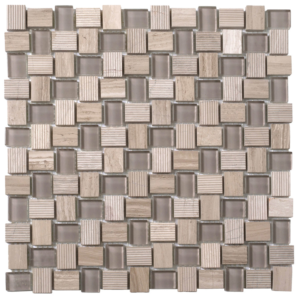 12X12 Gray Mosaic Tiles