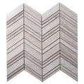 Sample - Wooden Grey 13x13 Polished Etched Herringbone Marble Mosaic Tile (5 pack, 6.09 sq ft/case)