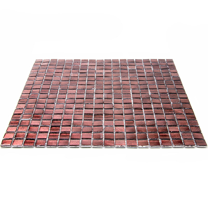 20-pack Skosh 11.6 in. x 11.6 in. Glossy Rouge Pink Glass Mosaic Wall and Floor Tile (18.69 sq. ft./case)