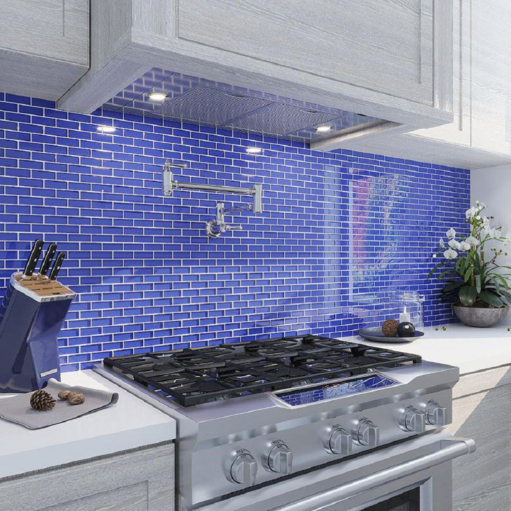 12x12 Cobalt Blue Polished Glass Tile