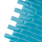 Sapphire Blue 12x12 Glossy Brick Glass Mosaic Tile (5 pack, 4.92 sq ft/case) - Sample