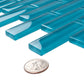 Sapphire Blue 12x12 Glossy Brick Glass Mosaic Tile (5 pack, 4.92 sq ft/case) - Sample