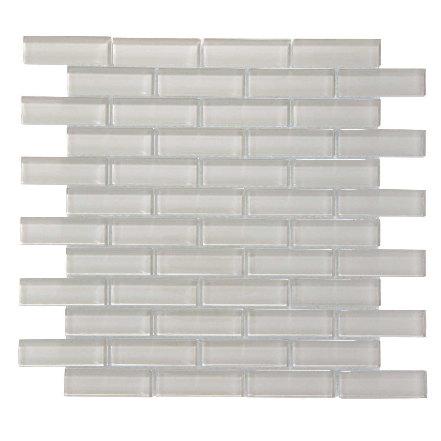 Light Taupe Beige 12x12 Glossy Brick Glass Mosaic Tile (5 pack, 4.92 sq ft/case) - Sample