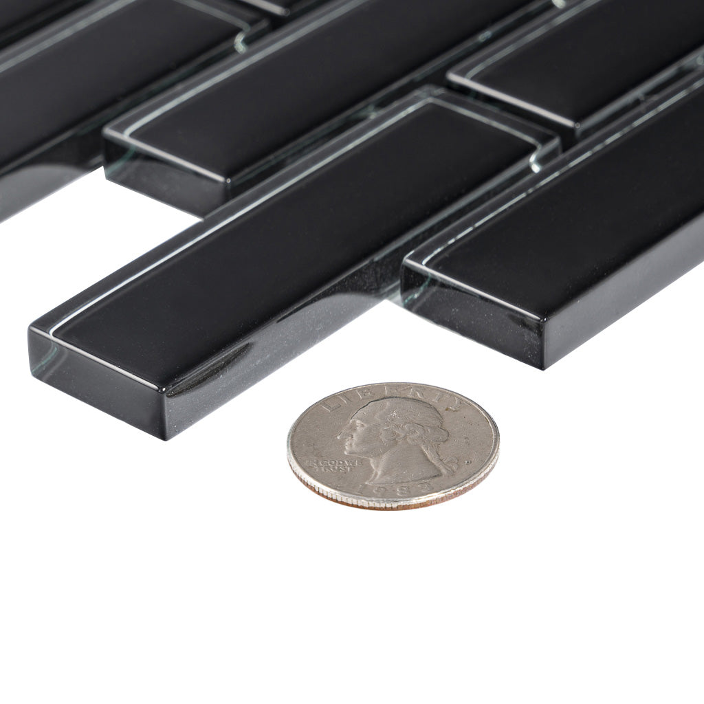 12x12 Black Glass Tile