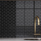 Black 12x12 Glossy Brick Glass Mosaic Tile (22 Cases, 108.24 sq ft/Pallet)