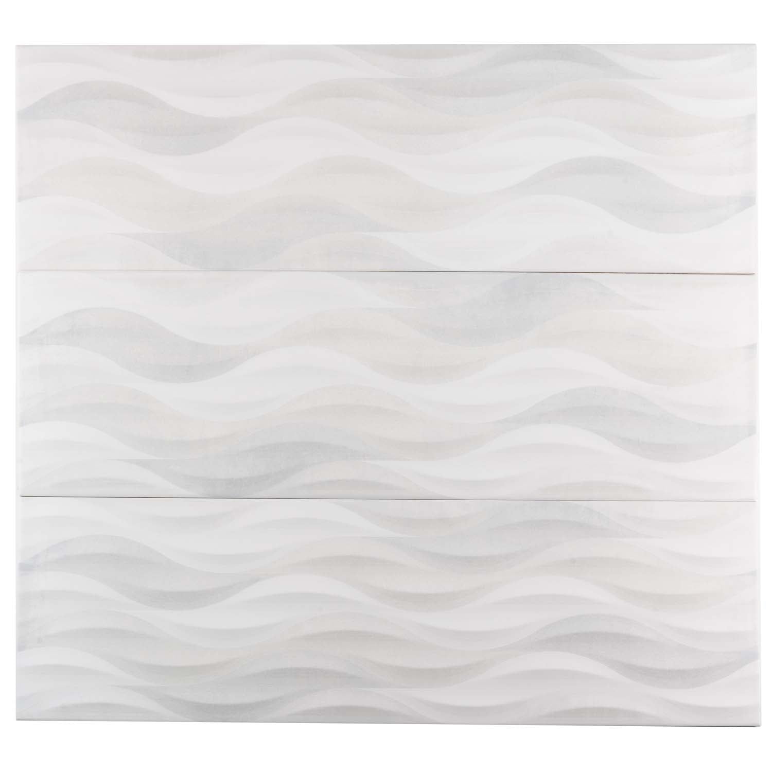 5 pack White 11.7-in W x 39.2-in L Matte Ceramic Wall and Floor Deco Tile (15.93 Sq ft/case) - Sample