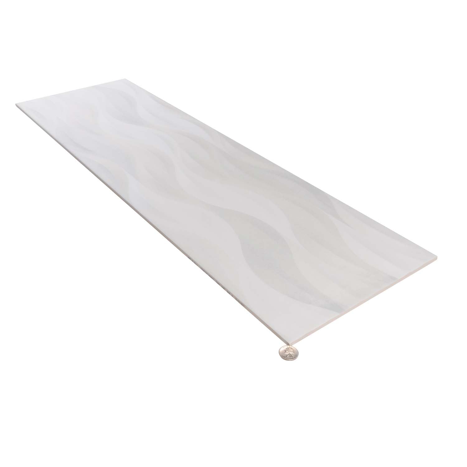 5 pack White 11.7-in W x 39.2-in L Matte Ceramic Wall and Floor Deco Tile (15.93 Sq ft/case) - Sample