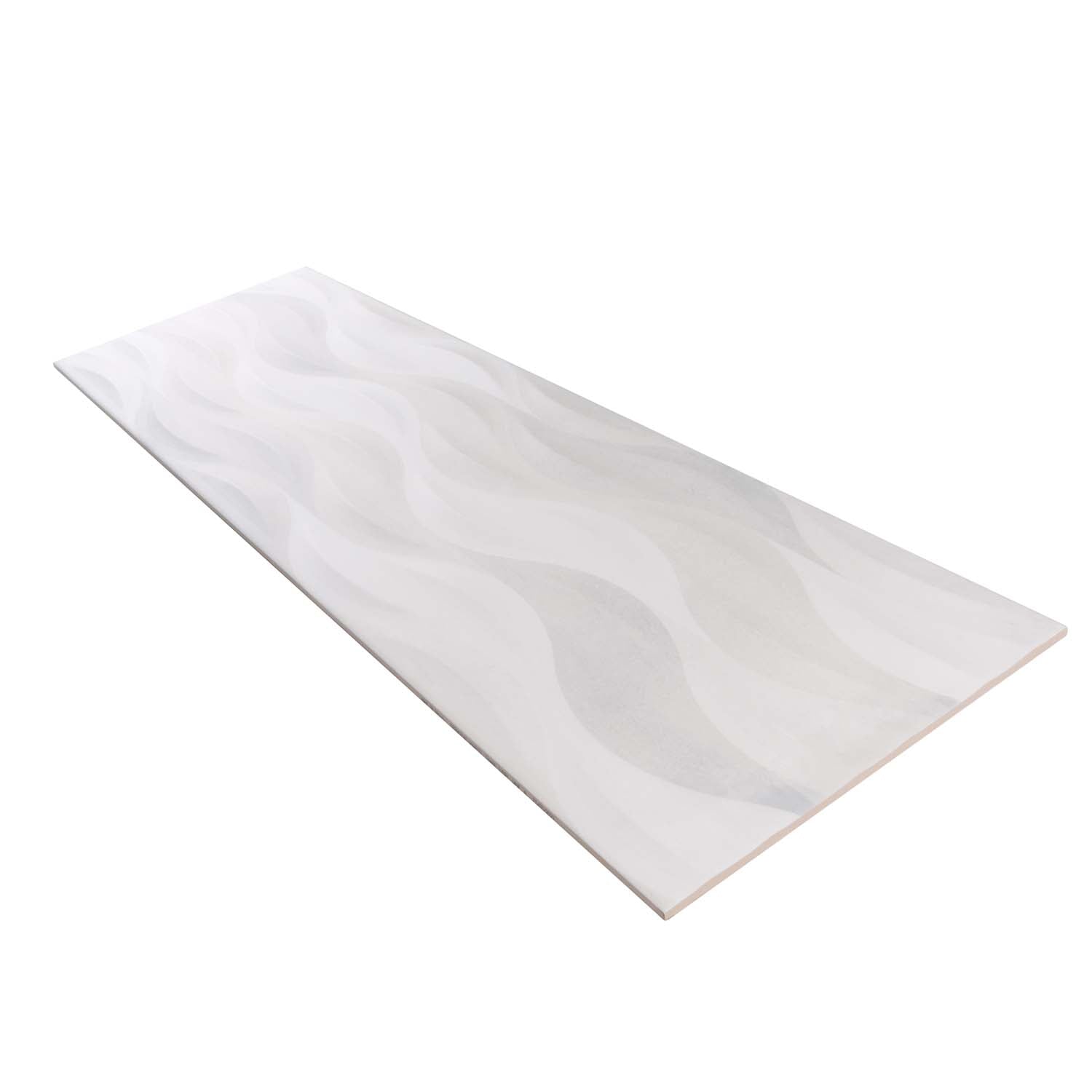 5 pack White 11.7-in W x 39.2-in L Matte Ceramic Wall and Floor Deco Tile (15.93 Sq ft/case) - Sample