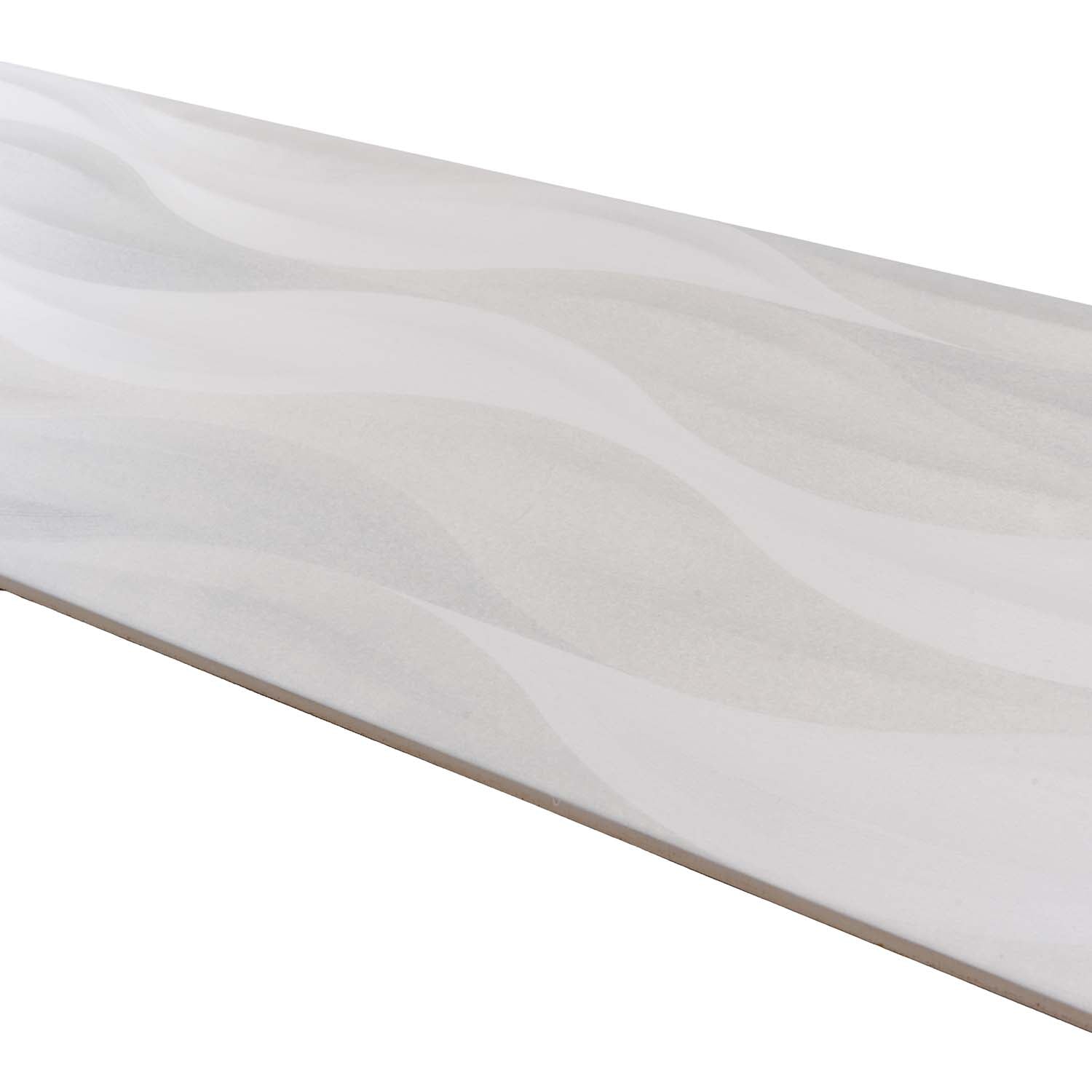 5 pack White 11.7-in W x 39.2-in L Matte Ceramic Wall and Floor Deco Tile (15.93 Sq ft/case) - Sample