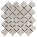 Silver gray textured foiled resin arabesque mosaic tile sheet with 5 square feet coverage