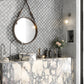 Silver Gray 12x12 Textured, Foiled Resin Arabesque Mosaic Tile (5 sq ft/case, 5-Pack)