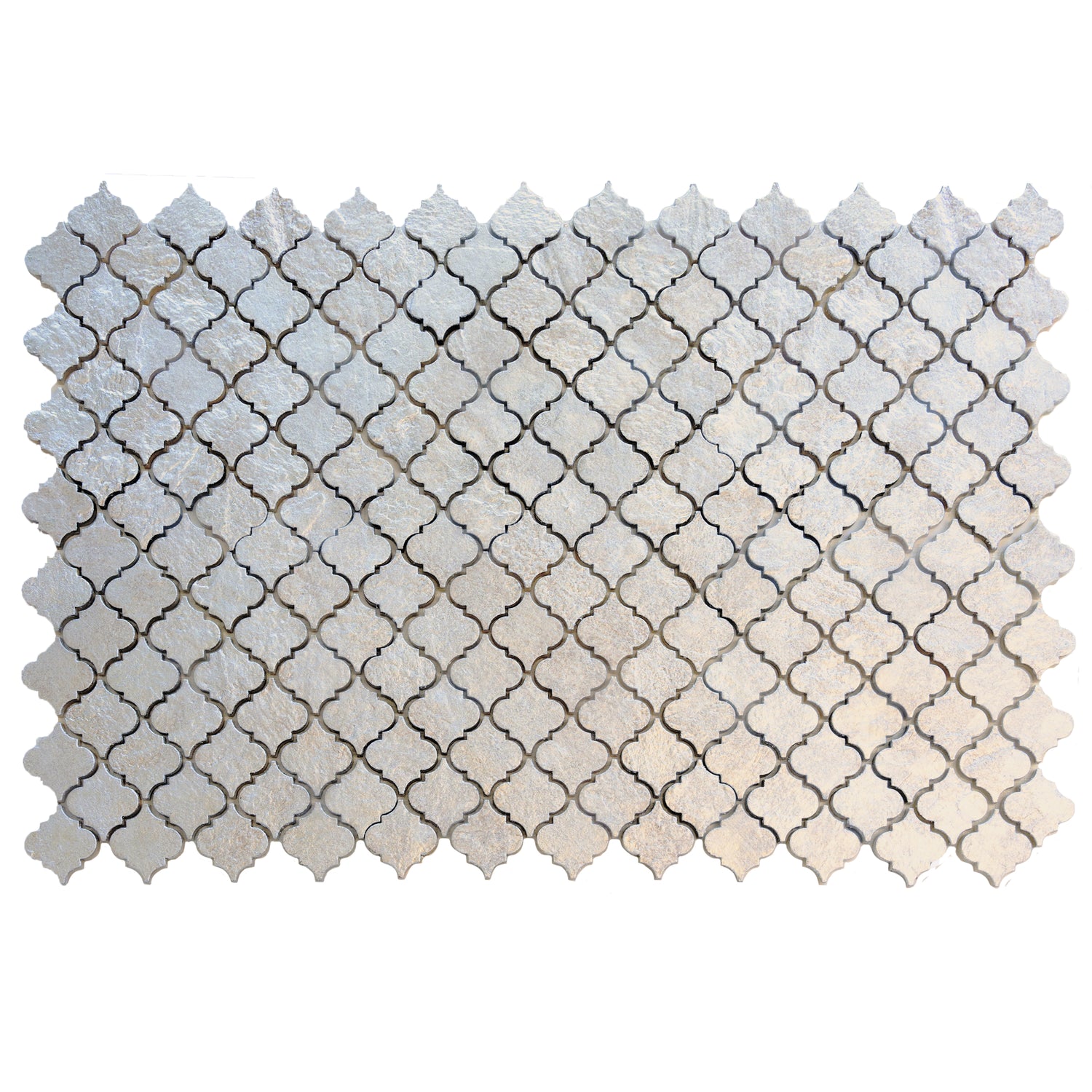 Silver Gray 12x12 Textured, Foiled Resin Arabesque Mosaic Tile (5 sq ft/case, 5-Pack)