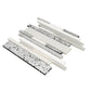 White Silver 12x12 Polished, Textured, Foiled Stone Linear Stick Mosaic Tile (4.83 sq ft/case, 5-Pack)