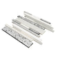 Sample - White Silver 12x12 Polished, Textured, Foiled Stone Linear Stick Mosaic Tile (4.83 sq ft/case, 5-Pack)
