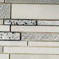 White Silver 12x12 Polished, Textured, Foiled Stone Linear Stick Mosaic Tile (4.83 sq ft/case, 5-Pack)