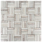 Silver White 12x12 Polished, Textured, Foiled Stone Square Mosaic Tile (4.83 sq ft/case, 5-Pack)