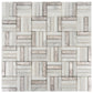 Sample - Silver White 12x12 Polished, Textured, Foiled Stone Square Mosaic Tile (4.83 sq ft/case, 5-Pack)