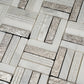 Sample - Silver White 12x12 Polished, Textured, Foiled Stone Square Mosaic Tile (4.83 sq ft/case, 5-Pack)