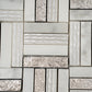 Silver White 12x12 Polished, Textured, Foiled Stone Square Mosaic Tile (4.83 sq ft/case, 5-Pack)