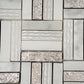 Sample - Silver White 12x12 Polished, Textured, Foiled Stone Square Mosaic Tile (4.83 sq ft/case, 5-Pack)