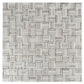 Silver White 12x12 Polished, Textured, Foiled Stone Square Mosaic Tile (4.83 sq ft/case, 5-Pack)