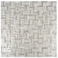 Silver White 12x12 Polished, Textured, Foiled Stone Square Mosaic Tile (4.83 sq ft/case, 5-Pack)
