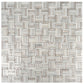 Sample - Silver White 12x12 Polished, Textured, Foiled Stone Square Mosaic Tile (4.83 sq ft/case, 5-Pack)