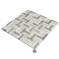 Sample - Silver White 12x12 Polished, Textured, Foiled Stone Square Mosaic Tile (4.83 sq ft/case, 5-Pack)