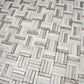 Sample - Silver White 12x12 Polished, Textured, Foiled Stone Square Mosaic Tile (4.83 sq ft/case, 5-Pack)