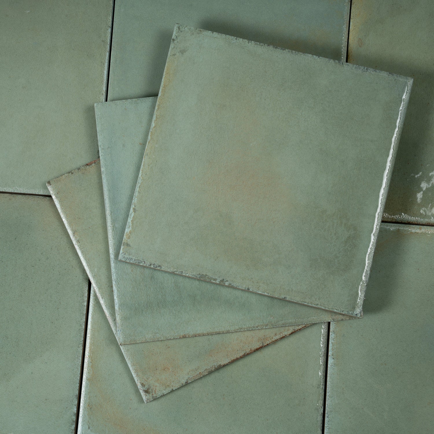 Cadence 8x8 Soft Sage Green Porcelain Zellige Square Wall and Floor Tile (29 Pack, 12.49 sq ft/case) - Sample