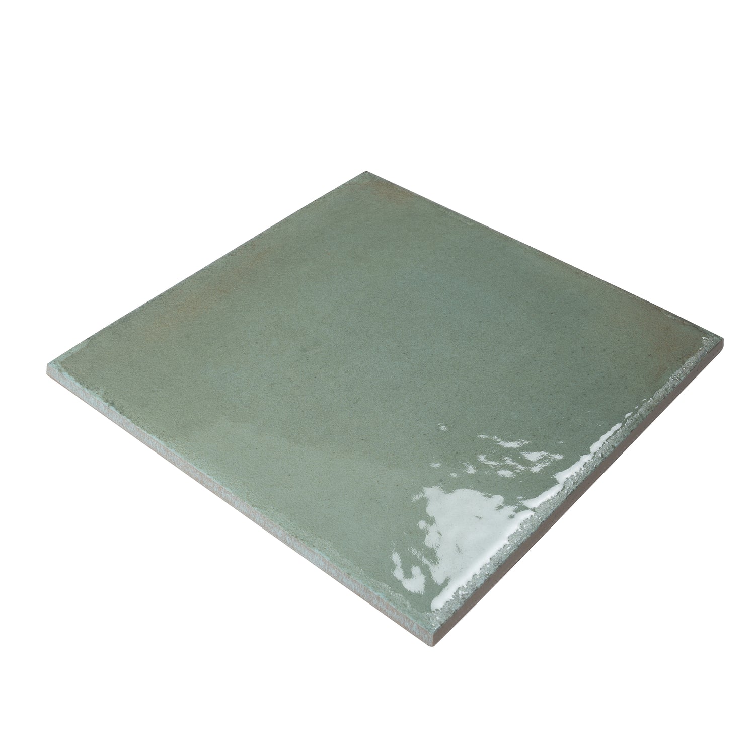 Soft Sage Green 8x8 Glossy Zellige Square Subway Porcelain Tile (29 pack, 12.49 sq ft/case)