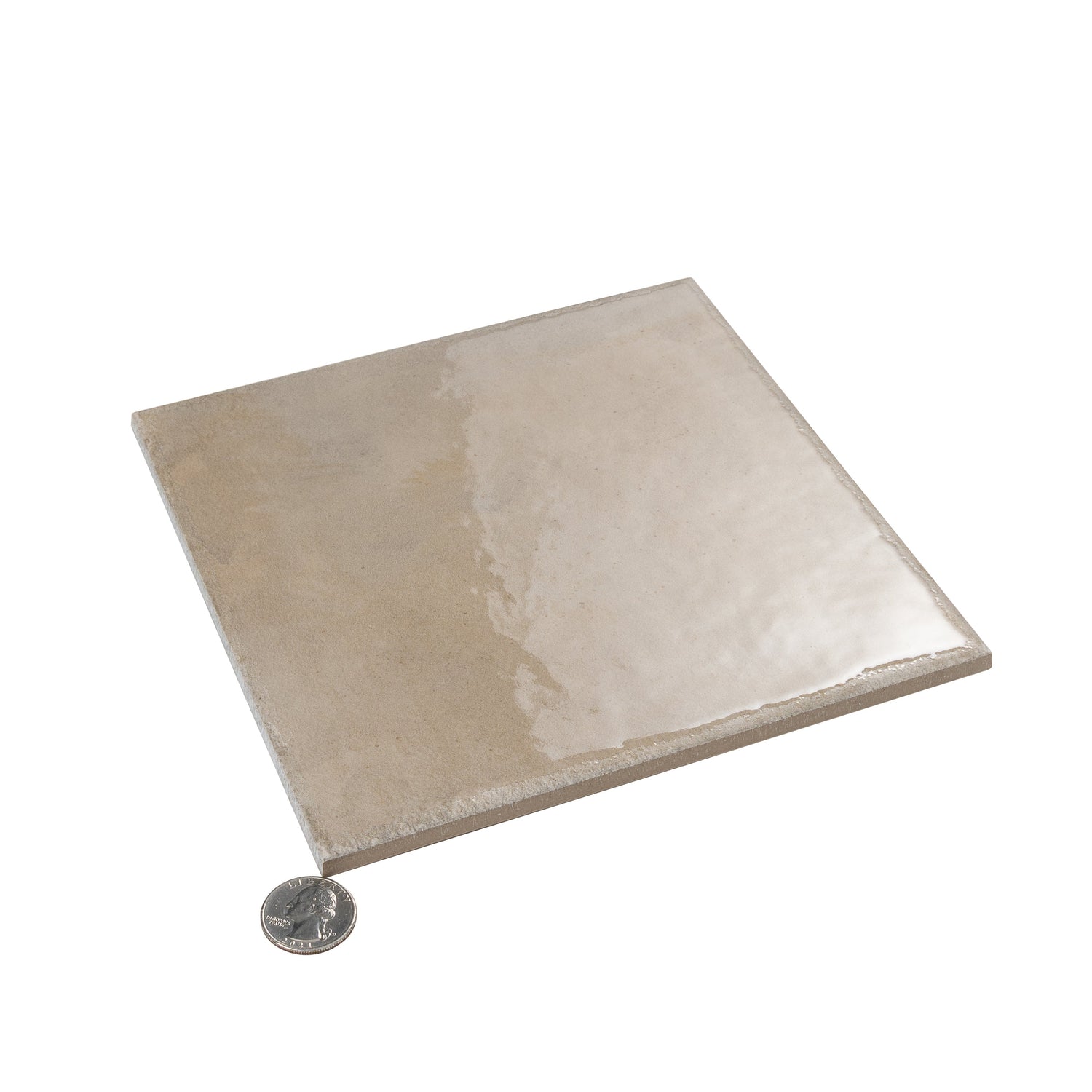 Cadence 8x8 Creamy Beige Porcelain Zellige Square Wall and Floor Tile (29 Pack, 12.49 sq ft/case) - Sample