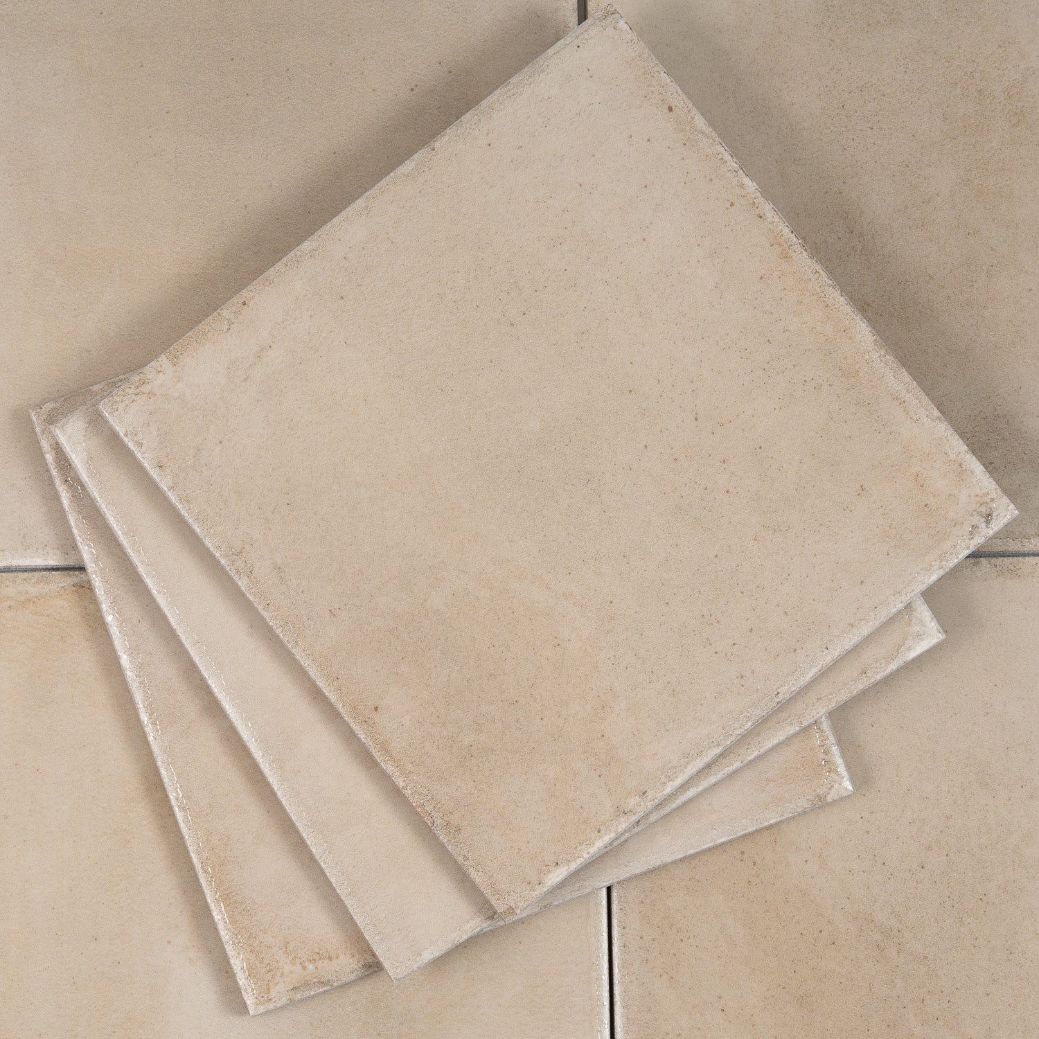 Creamy Beige 8x8 Glossy Zellige Square Subway Porcelain Tile (29 pack, 12.49 sq ft/case)
