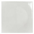 8x8 crisp white porcelain square tile with subtle matte and glossy half circle motif