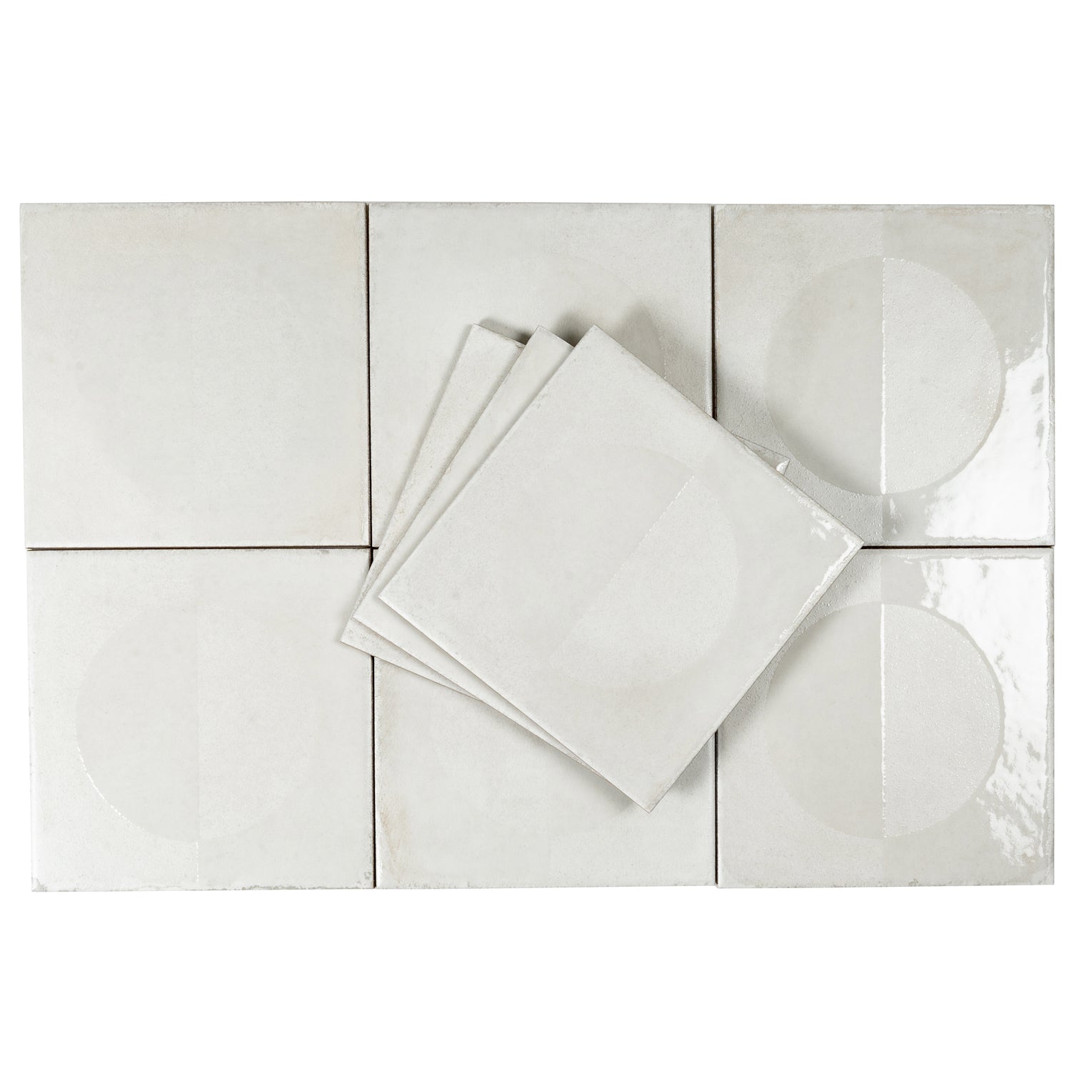 Crisp White 8x8 Matte, Glossy Square Motif Porcelain Tile (29 pack, 12.49 sq ft/case)