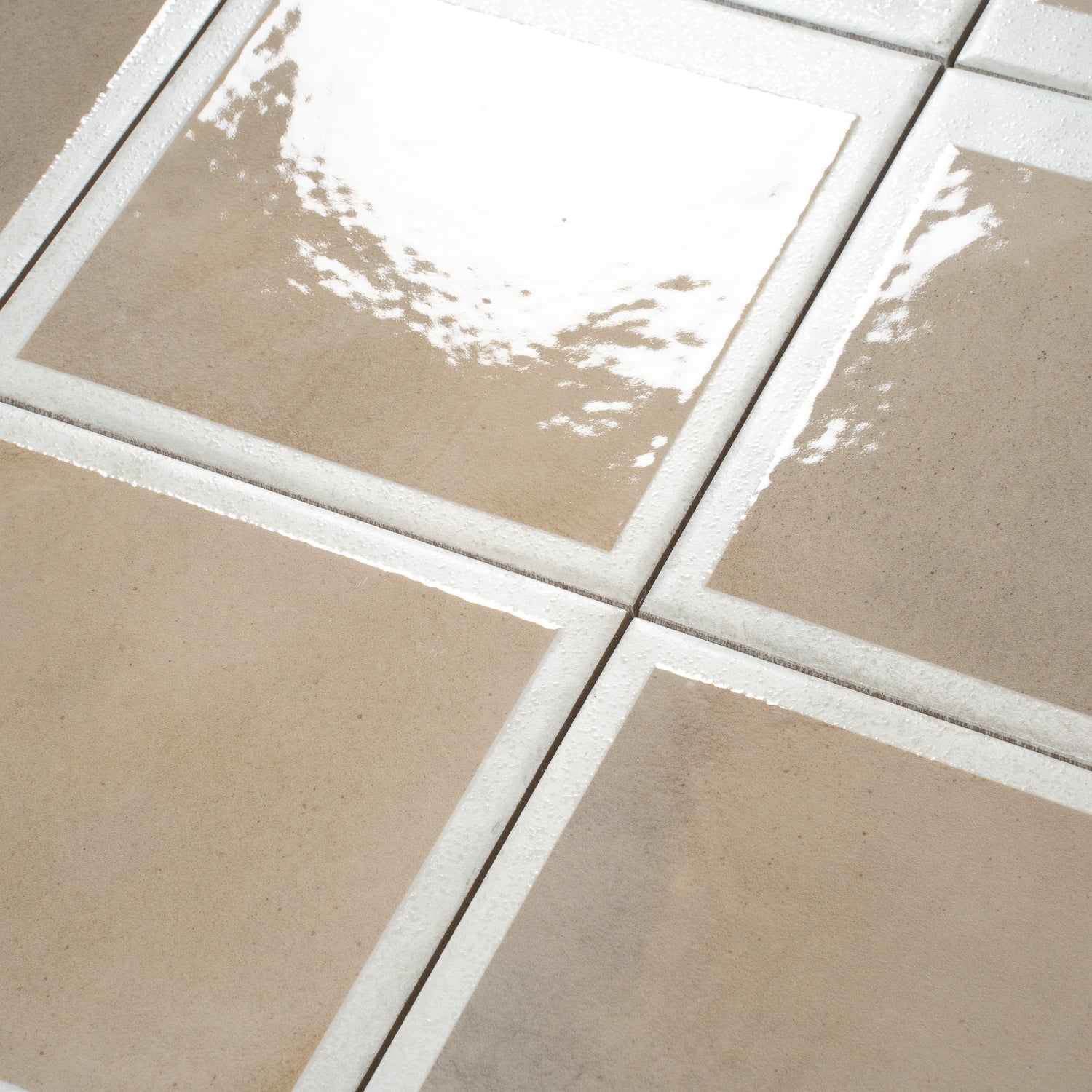 Gray Beige 8x8 Matte, Glossy Square Motif Porcelain Tile (29 pack, 12.49 sq ft/case)