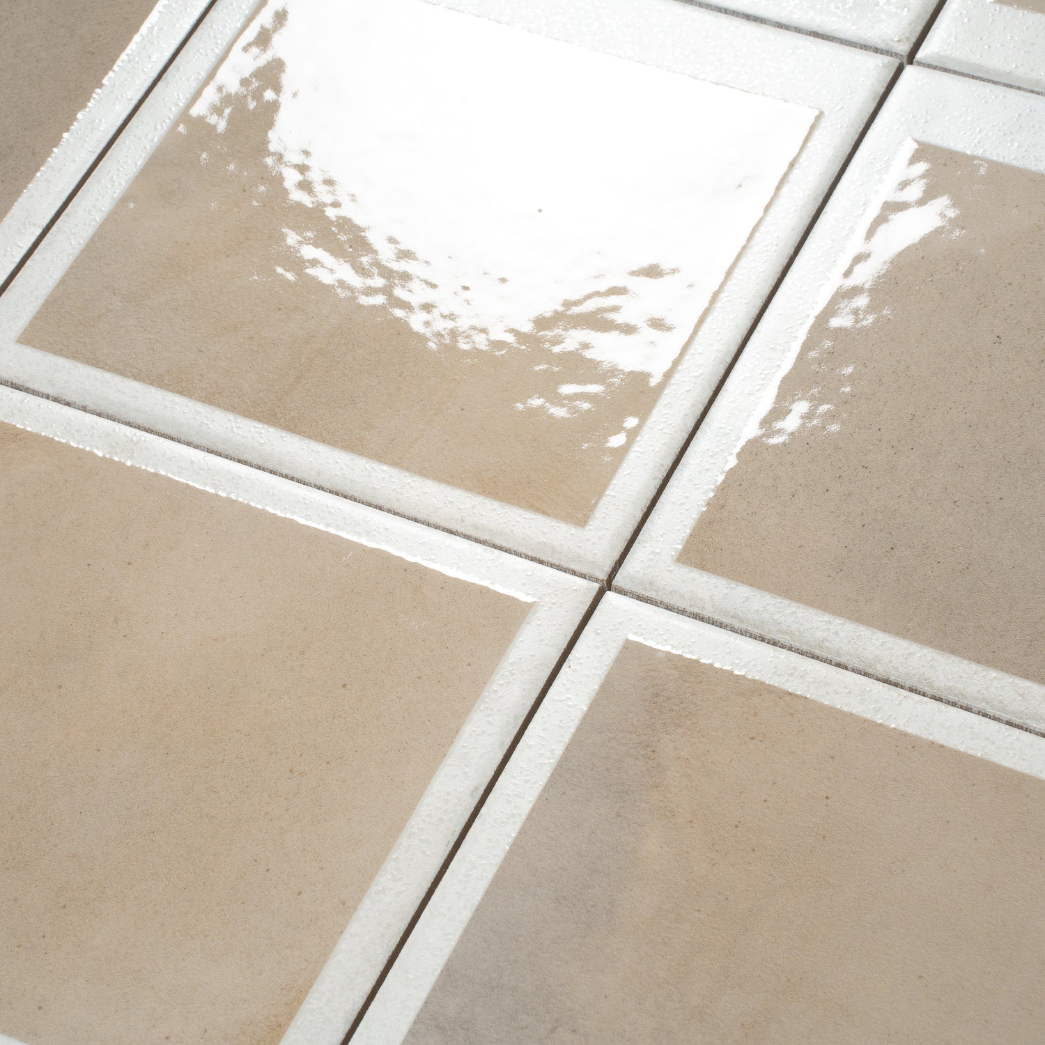 Gray Beige 8x8 Matte, Glossy Square Motif Porcelain Tile (29 pack, 12.49 sq ft/case)