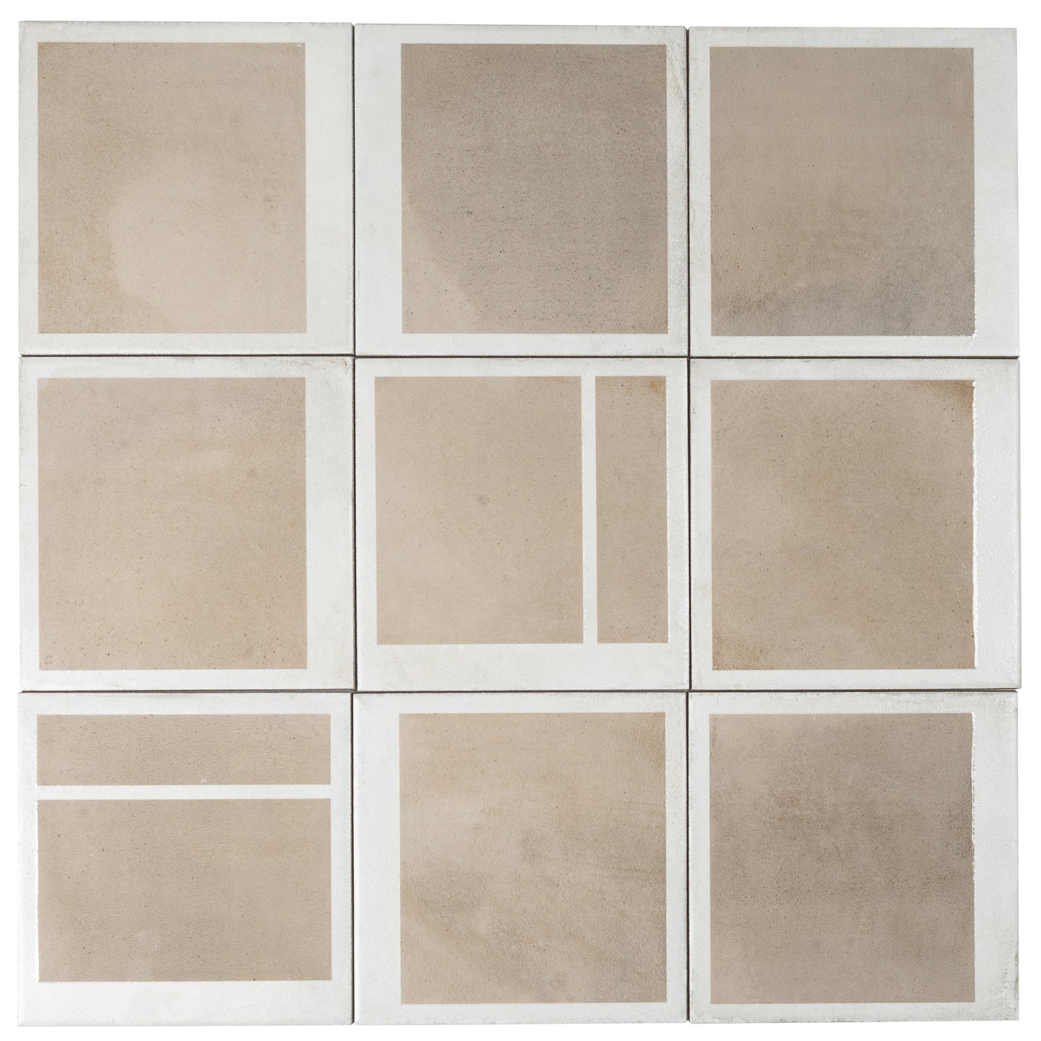 Gray Beige 8x8 Matte, Glossy Square Motif Porcelain Tile (29 pack, 12.49 sq ft/case)