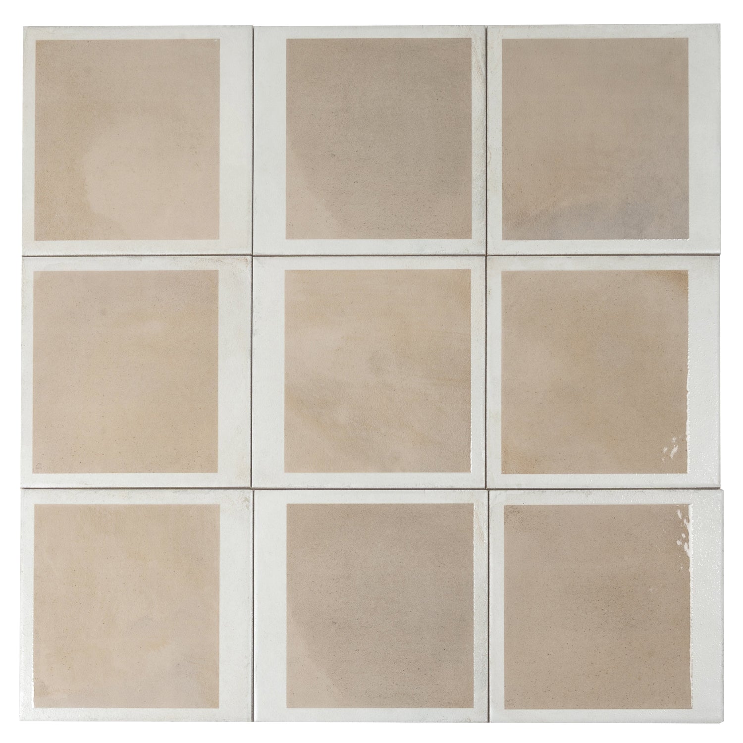 Cadence 8x8 Gray Beige Porcelain Square Motif Wall and Floor Tile (29 Pack, 12.49 sq ft/case) - Sample