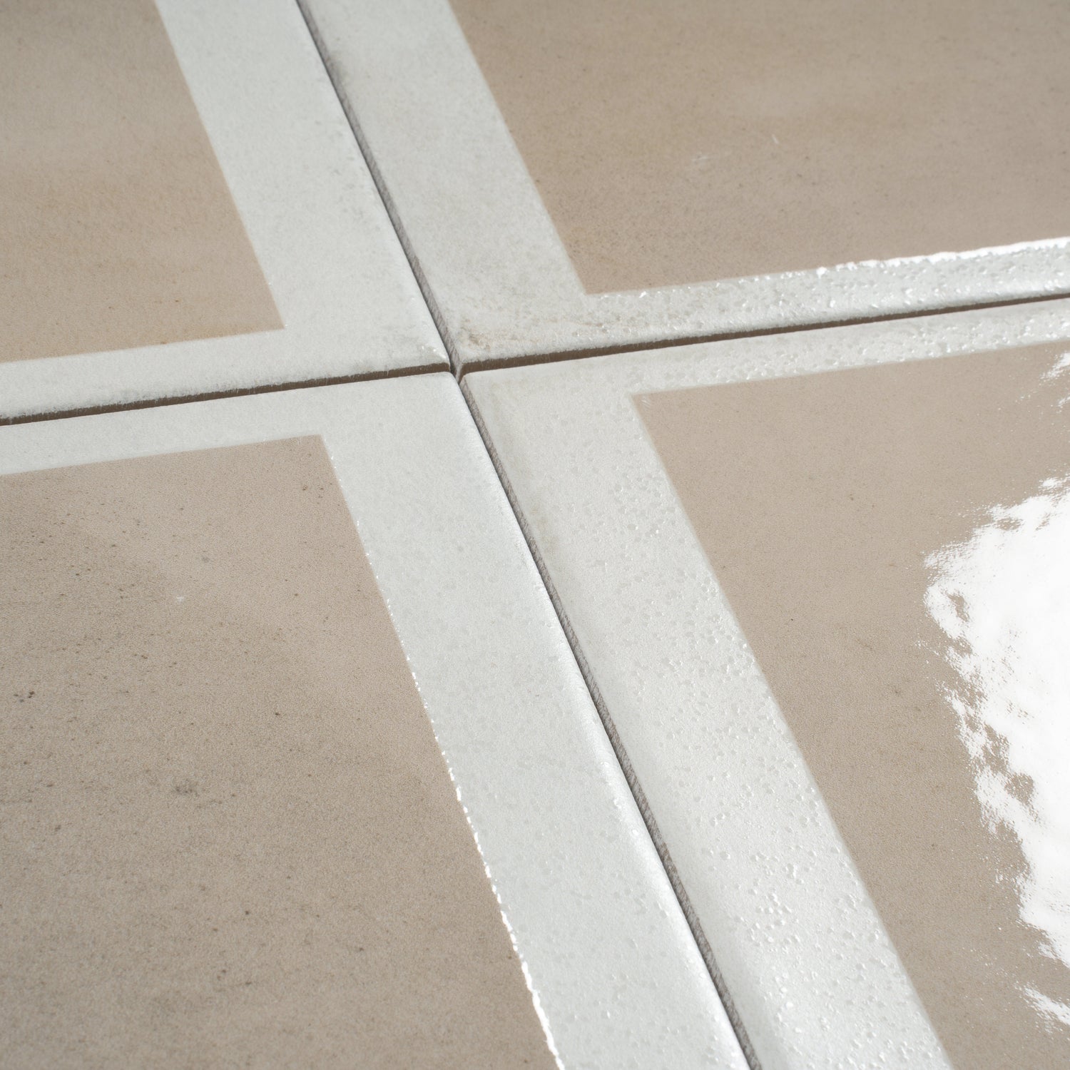 Cadence 8x8 Gray Beige Porcelain Square Motif Wall and Floor Tile (29 Pack, 12.49 sq ft/case) - Sample