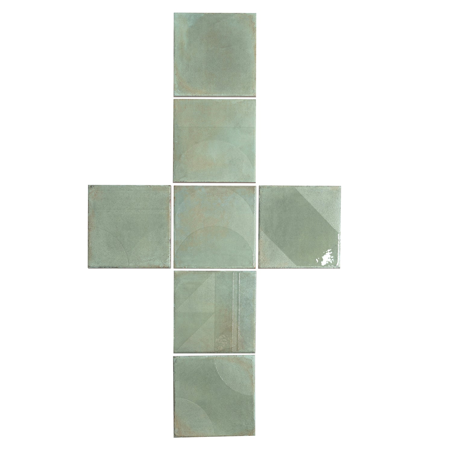 Muted Sage Green 8x8 Matte, Glossy Square Motif Porcelain Tile (29 pack, 12.49 sq ft/case)