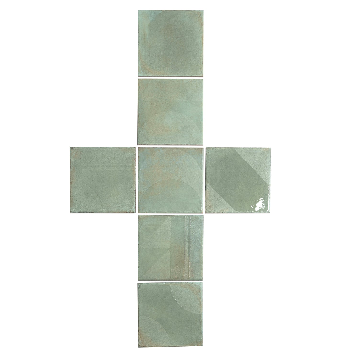 Cadence 8x8 Muted Sage Green Porcelain Square Motif Wall and Floor Tile (29 Pack, 12.49 sq ft/case) - Sample
