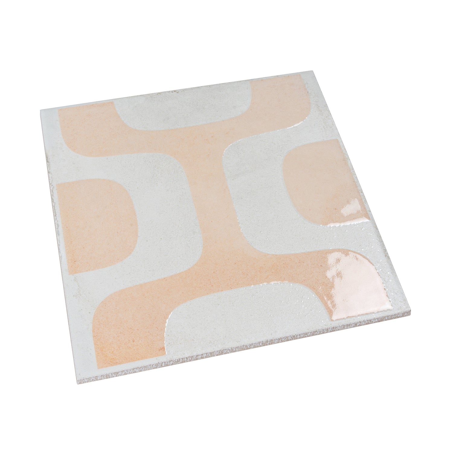 Cadence 8x8 White Faded Terracotta Porcelain Square Motif Wall and Floor Tile (29 Pack, 12.49 sq ft/case) - Sample