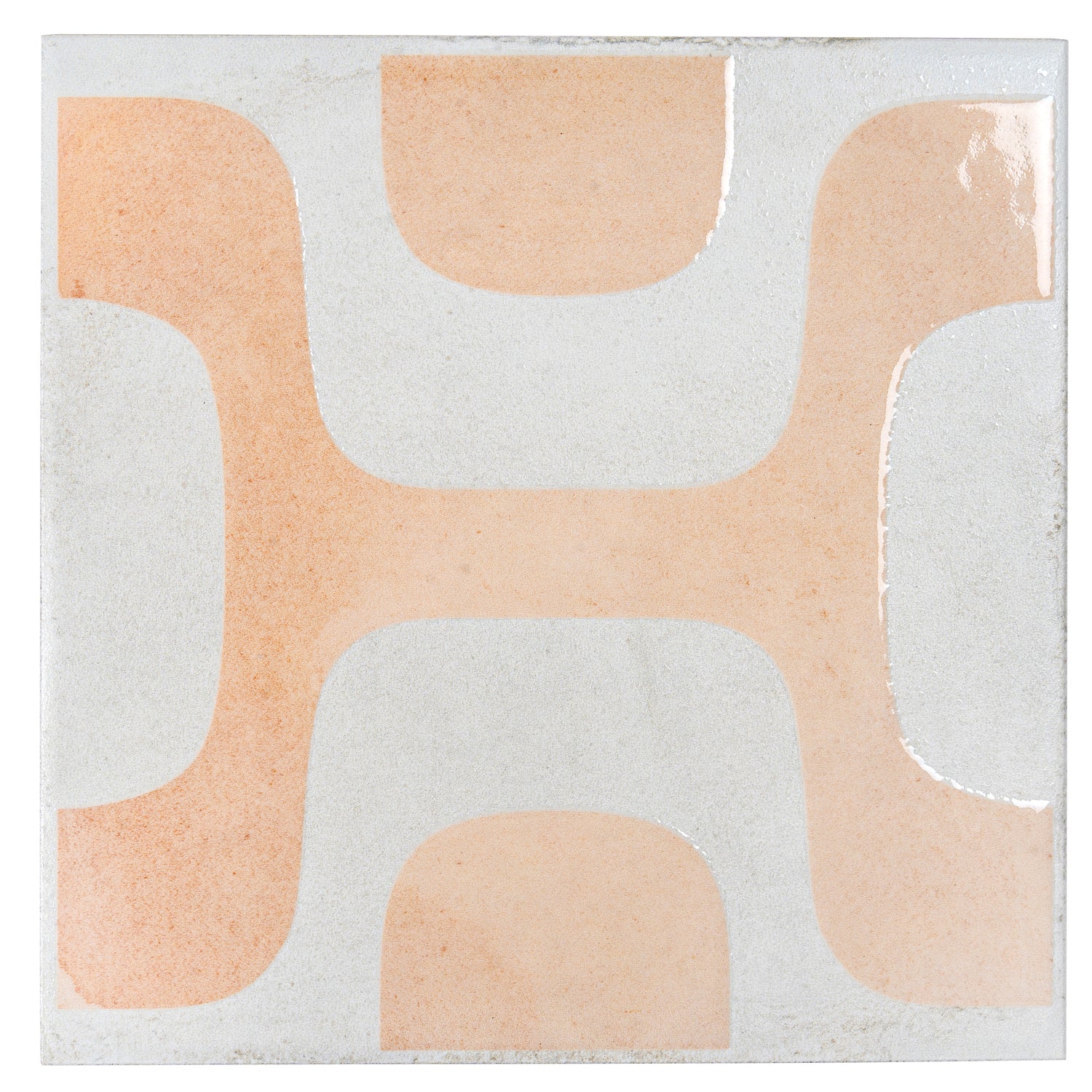 White Faded Terracotta 8x8 Matte, Glossy Square Motif Porcelain Tile (29 pack, 12.49 sq ft/case)